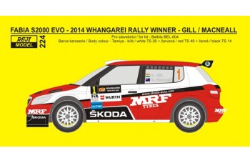 Decal – Fabia S2000 EVO - Whangarei Rally 2014 Winner